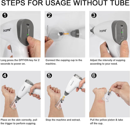 Electric Cupping Therapy Set, Portable Chinese Cupping Therapy Machine with Pump, Electric Body Massage Scraping Care Device Kit with 4 Vacuum Suction Cups for Homeuse
