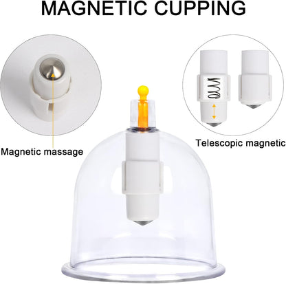 Electric Cupping Therapy Set, Portable Chinese Cupping Therapy Machine with Pump, Electric Body Massage Scraping Care Device Kit with 4 Vacuum Suction Cups for Homeuse